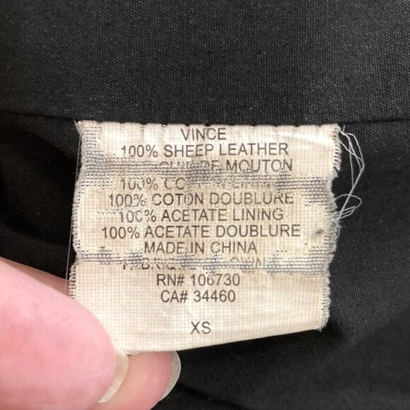 VINCE Sheep Leather Moto Jacket Black - Picture 9 of 9